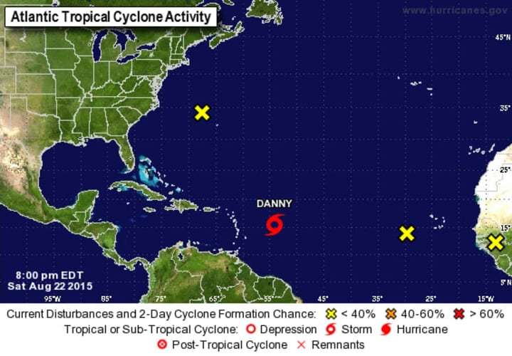 Tropical Storm Danny is heading toward the Caribbean.