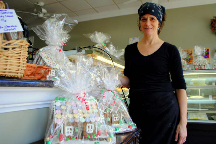 Susan O&#x27;Keefe stands in her bakery, Baked By Susan, in Croton-On-Hudson.