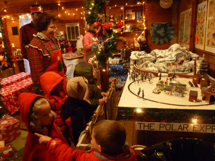 Connor, Sophie, Luke, Gabriel, Arturo and Areti from the Country Childrens Center Bedford Hills location check out a model of the train from the classic Christmas book &quot;The Polar Express&quot; at the center&#x27;s annual Polar Express party in Katonah.