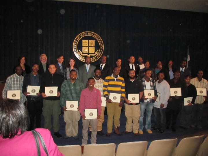 Fourteen youths graduated from the New York Youth Works Construction training program Friday in New Rochelle.