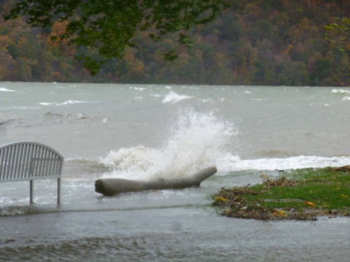 Hurricane Sandy pushed the Hudson River over its banks along the Rivertowns shoreline.