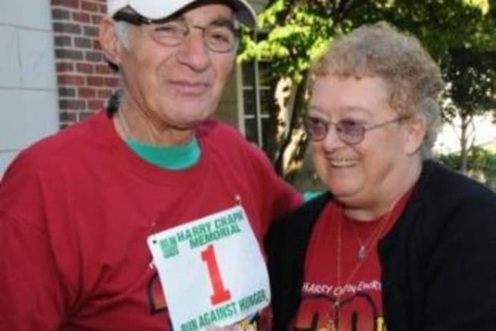 Sam Colombo of Croton and his wife, Karen. Sam is estimated to have raised more than $125,000 for the race. 