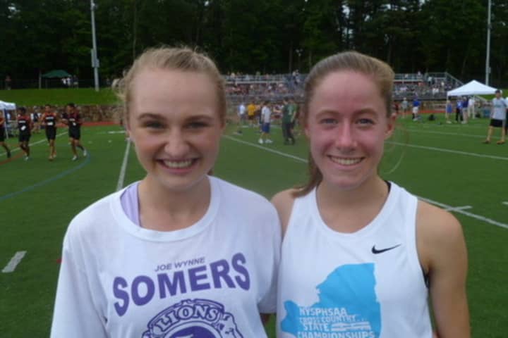 Emilie Hoffer, left, and Courtney Campbell led the Bronxville girls at two indoor meets this past weekend.