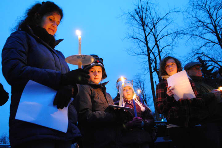 The Hendrick Hudson Educators Association organized a candlelight vigil Monday for the victims of the Sandy Hook Elementary School shooting.