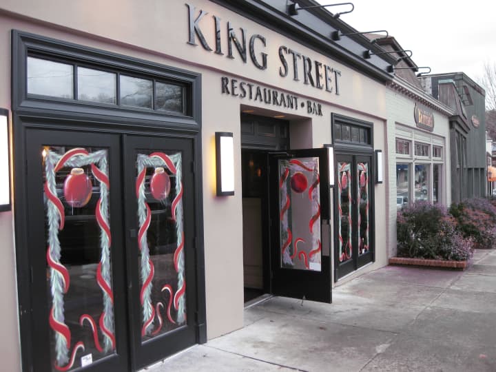 King Street Restaurant decorated its entire front entrance.