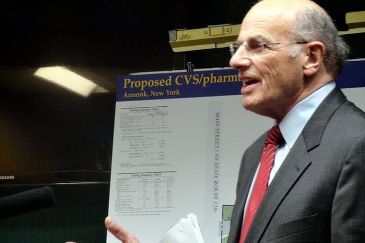 Al DelBello, the lawyer representing CVS, hopes speed bumps and a drive-through pharmacy will ease Armonk residents&#x27; concerns.