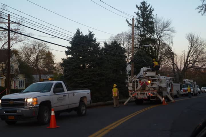 Consolidated Edison crews worked for weeks to restore power in Harrison after Hurricane Sandy struck on Oct. 29.