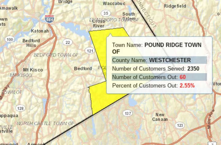 A windy snow and rain storm knocked out power to some of Pound Ridge Wednesday night. 