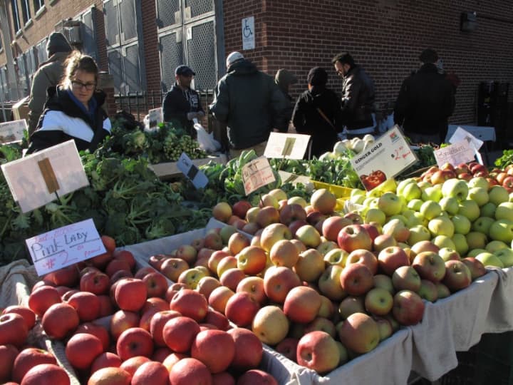 Park Slope residents peruse an outdoor winter farmers&#x27; market. Ossining welcomes its first outdoor winter farmers&#x27; market Saturday.   