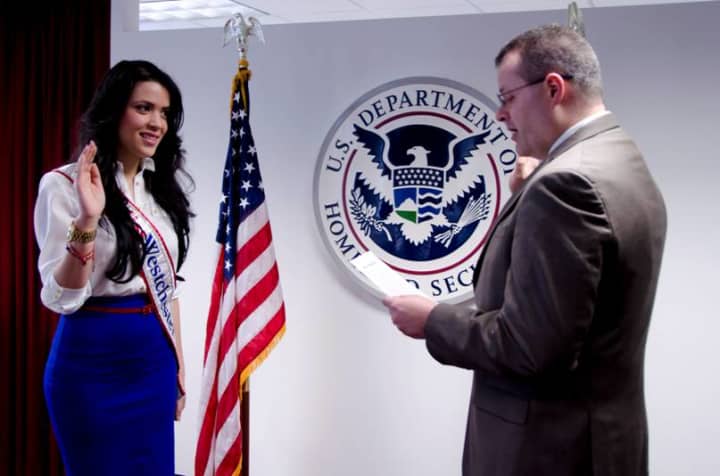 Yonkers resident and Miss Westchester Kristy Abreu became a U.S. citizen last week after taking the oath of allegiance at the U.S. Citizenship and Immigration Services office in Manhattan.