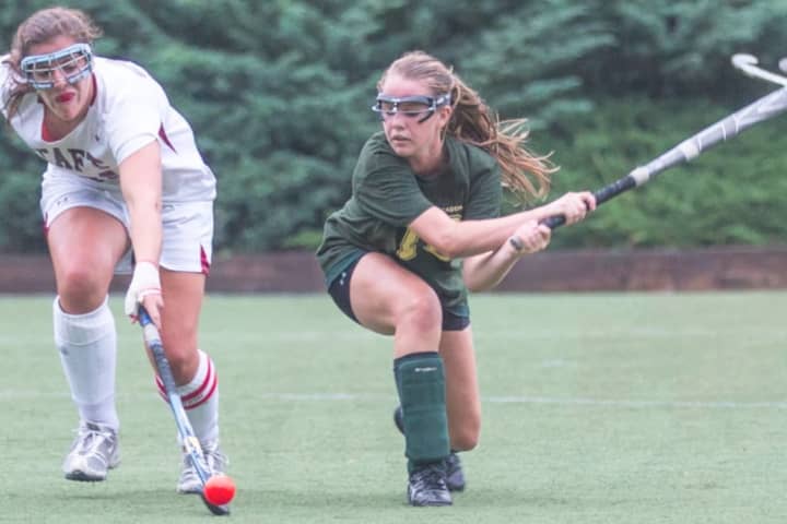 Emilia Tapsall, right, a Greenwich Academy senior, is The Greenwich Daily Voice athlete of the month after being named the only First Team All-American for field hockey from Conn.