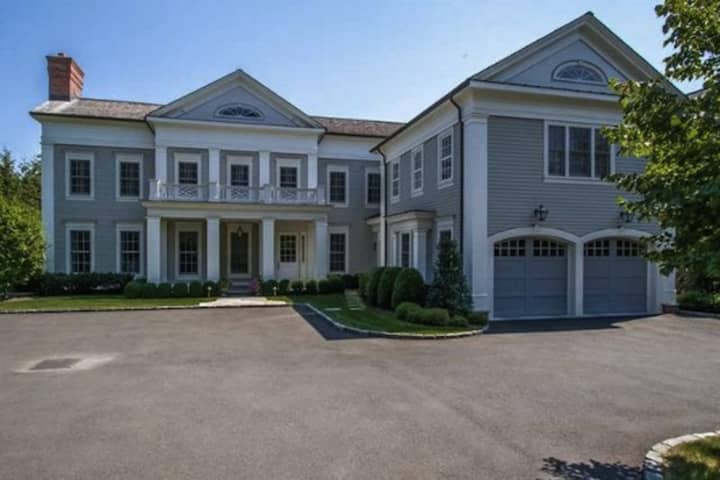 This house at 129 Five Mile River Road in Darien is listed for $7.985 million. An open house is set for Sunday from 1 to 3 p.m.