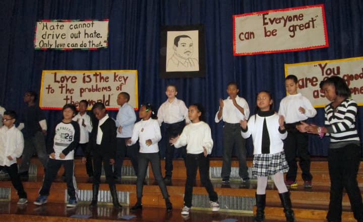 Yonkers students sang songs, recited poetry and read civil rights stories to honor the life and legacy of Martin Luther King Jr. 