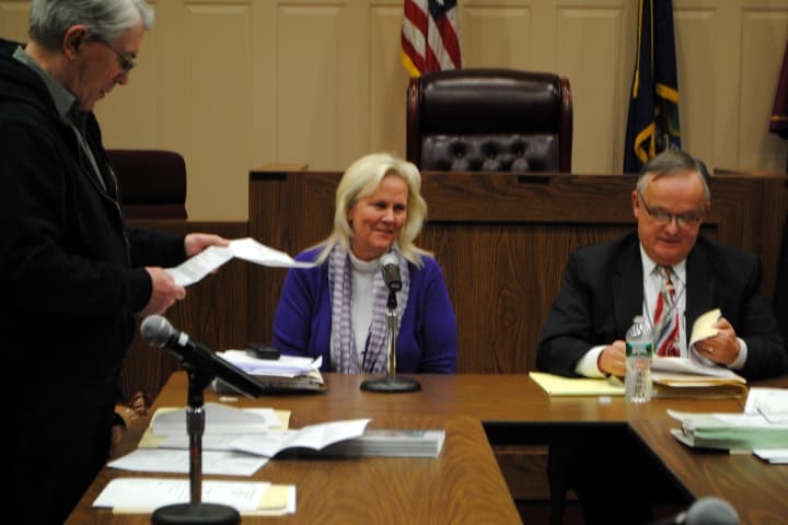 Cortlandt officials are lifting a four-year hiring freeze, and could implement a new hiring policy to coincide. Pictured above, from left, Town Board member John Sloan, Supervisor Linda Puglisi and Town Attorney Tom Wood.