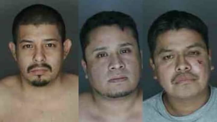 From left, Neftali Gonzalez-Mercado, Daniel Bicello and Ellis Maya of Port Chester were charged with possession of cocaine, police said. 