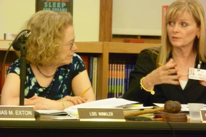 Pleasantville Superintendent Mary Fox-Alter, right, and Board of Education President Lois Winkler must deal with a decrease in funding received from New York State