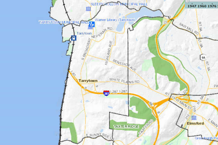 This map published by Westchester County shows Tarrytown&#x27;s municipal borders.