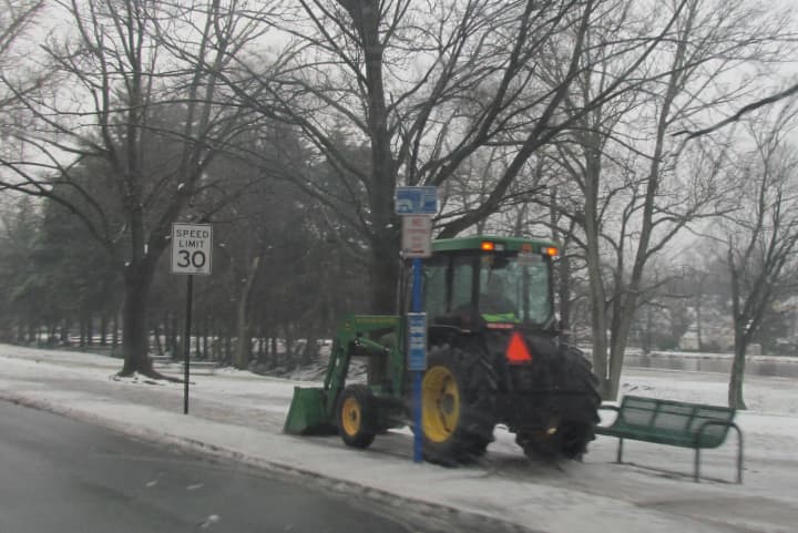 New Rochelle cleared roads and sidewalks of snow Tuesday Wednesday morning. 