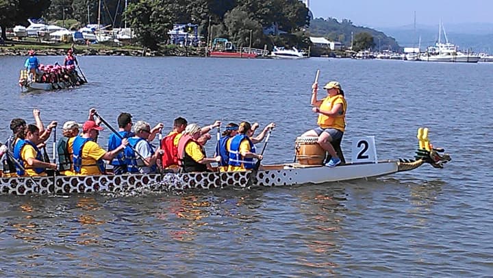 Dragon Boat racers at the 2012 Peekskill Celebration.