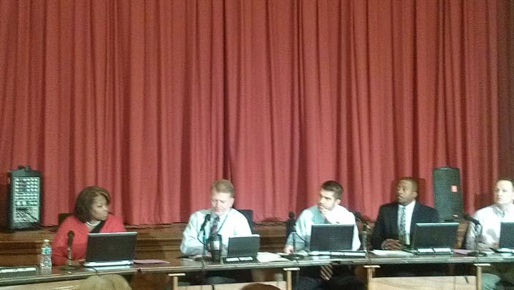 Peekskill Schools Superintendent James Willis and school board members briefly addressed the district&#x27;s transcript scandal at Tuesday&#x27;s Board of Education meeting.