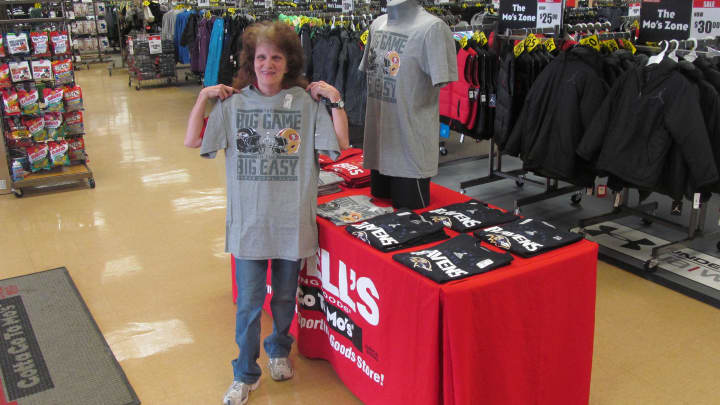 Super Bowl t-shirts have been selling fast at the Modells on the Rye Port Chester border.