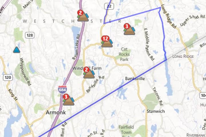 Heavy rains and winds knocked out power to hundreds in Armonk.
