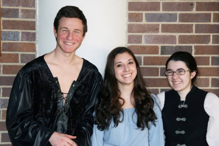 From left, Jason Teplensky, Caitlin Franze and Alexa Salvato of the North Salem High School Drama Club star in &quot;The Princess Bride&quot;