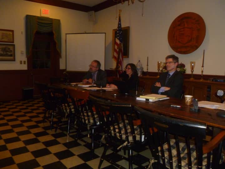 Weston Selectmen David Muller, Gayle Weinstein and Dennis Tracey reviewed proposed changes to the town&#x27;s firearms ordinance Thursday night.