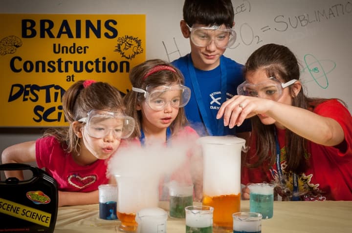 Scarsdale children can participate in a science camp for four weeks.