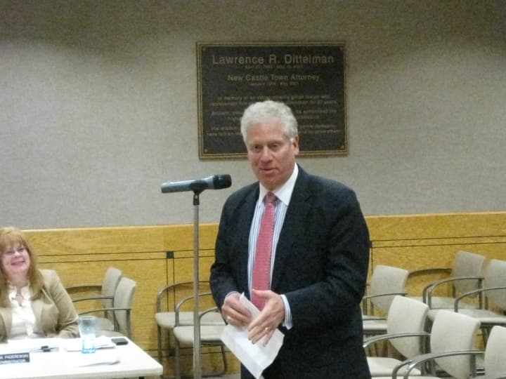 Westchester County Legislator Michael Kaplowitz discussed the future of Playland Amusement Park Tuesday night at the New Castle Town Board meeting.