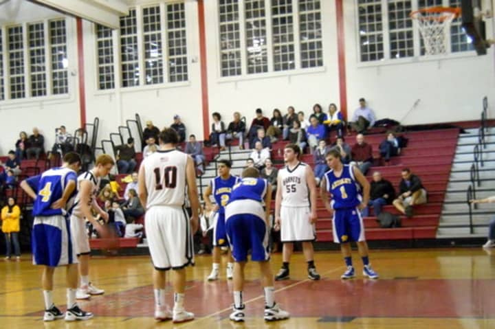 The Sleepy Hollow High School boys basketball team must deal with Rye star Max Twyman, seen here at the free throw line, who needs just 15 points to reach 1,000 for his career.
