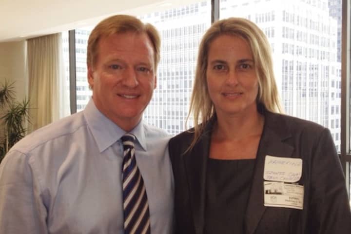 Norwalk&#x27;s Katherine Snedaker, shown with NFL Commissioner Roger Goodell, has launched a website dedicated to providing information on concussions in women and girls.