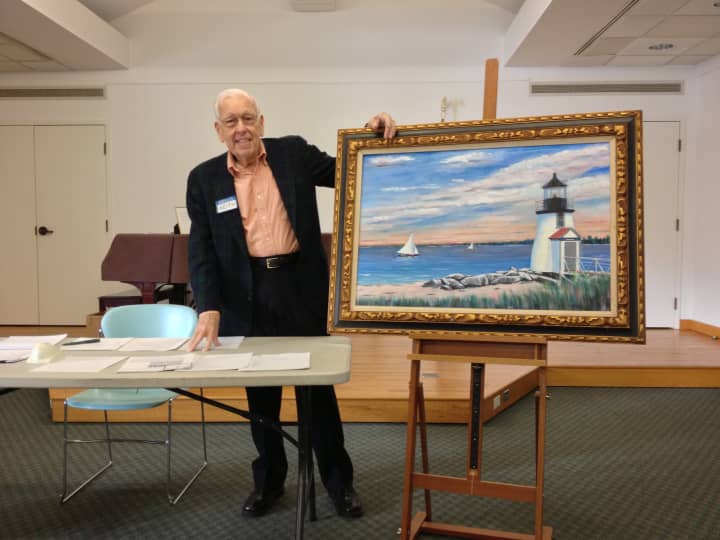 &quot;Billionaire Point&quot; is the title of a painting displayed by artist Keith Brooks, the organizer of Occupy Weston. The group met Saturday at the Weston Public Library.