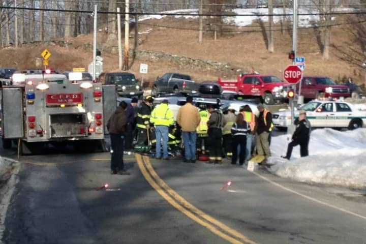 The North Salem intersection of June and Titicus Roads was closed Tuesday morning due to a three-car accident.