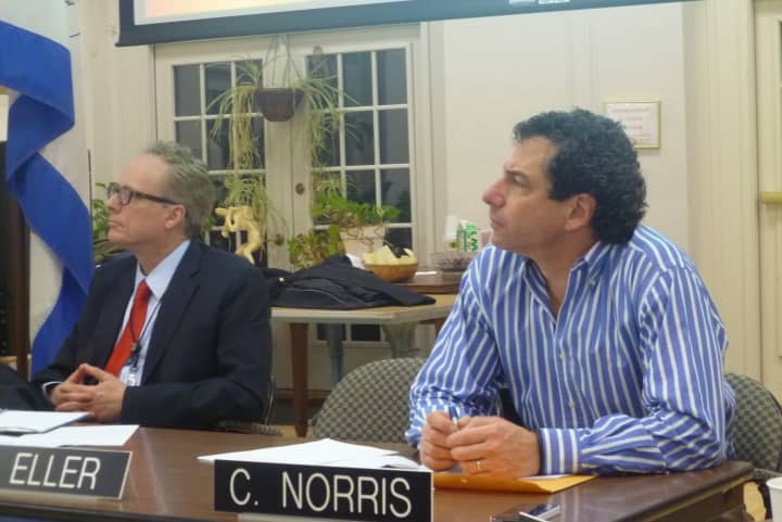 White Superintendent Christopher Clouet and Board of Education Vice President Charlie Norris discussed the 2013 - 2014 school budget on Monday night.