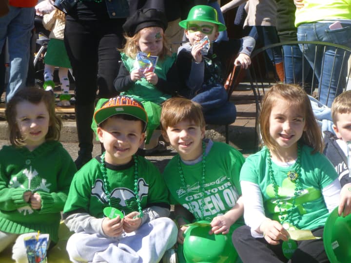 Parade viewers get into the spirit of St. Patrick&#x27;s Day at a previous Stamford parade. The 2017 Stamford St. Patrick&#x27;s Day Parade is this Saturday, March 4, beginning at noon.