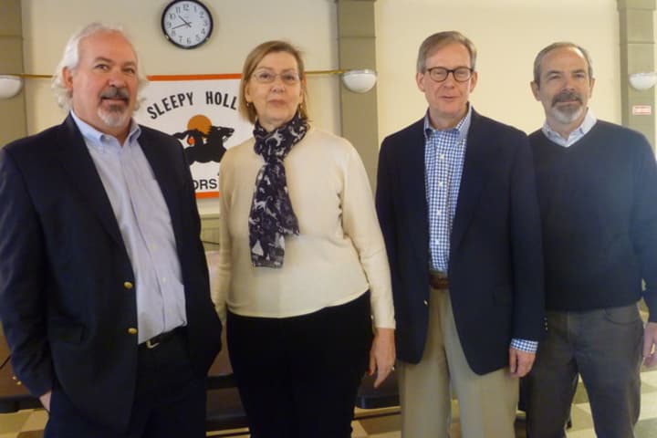 Sleepy Hollow Mayor Ken Wray, left, trustee Evelyn Stupel, trustee Bruce Campbell and newcomer Glenn Rosenbloom are running for spots on the Board of Trustees.