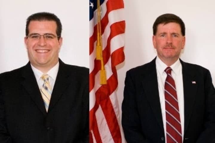 Elmsford Trustee Michael Eannazzo, left, and Mayor Robert Williams are running for re-election.