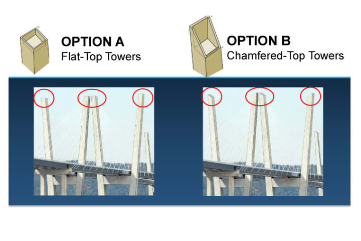 Two options have been presented for the main towers on the new Tappan Zee Bridge.