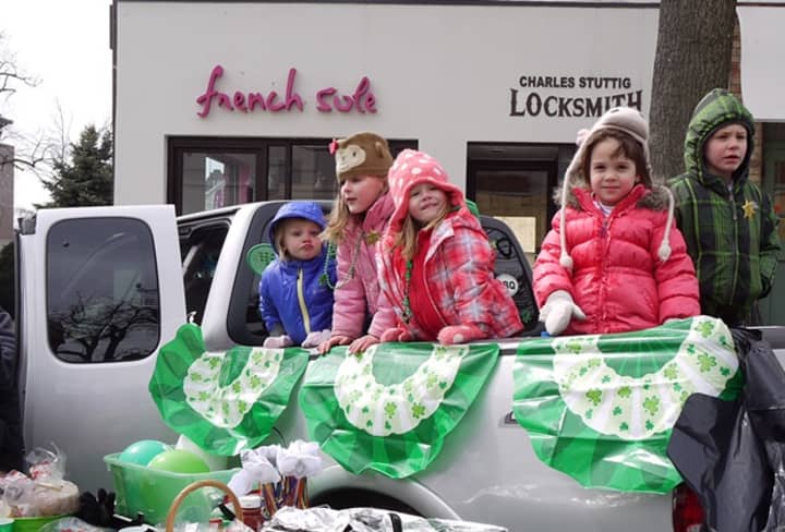 Some of Greenwich&#x27;s young residents, Sophia Fallon, 4, Ella Wyman, 4, Maddie Ambrogio, 4, Leila Alza, 4, and Emily Caruso, 2,  came to watch the St. Patrick&#x27;s Day parade.