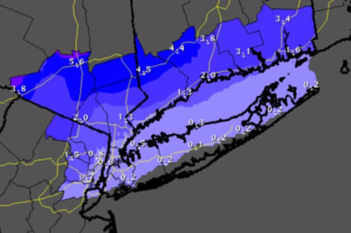 More snow is heading to Westchester County on Monday evening, the National Weather Service said. 