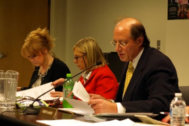 Chief Fiscal Officer Robert Mayer goes over Fairfield&#x27;s proposed budget with the Board of Finance Thursday night.