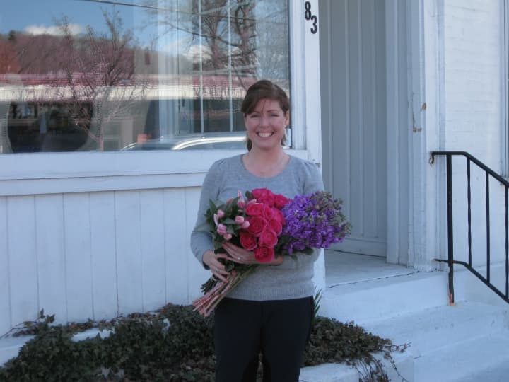 Chappaqua Blooms owner Suzanne Lodge is putting the final touches on her storefront, which is located at 83 S. Greeley Ave.