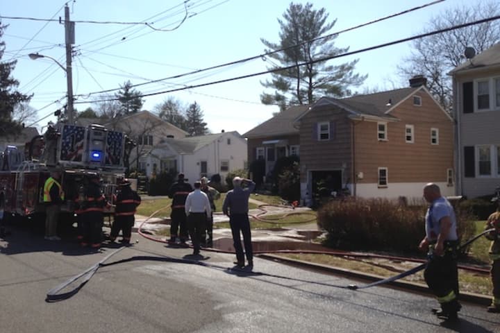 It took firefighters about five minutes Friday afternoon to put out a fire at 56 Woodland St. in Mt. Kisco.
