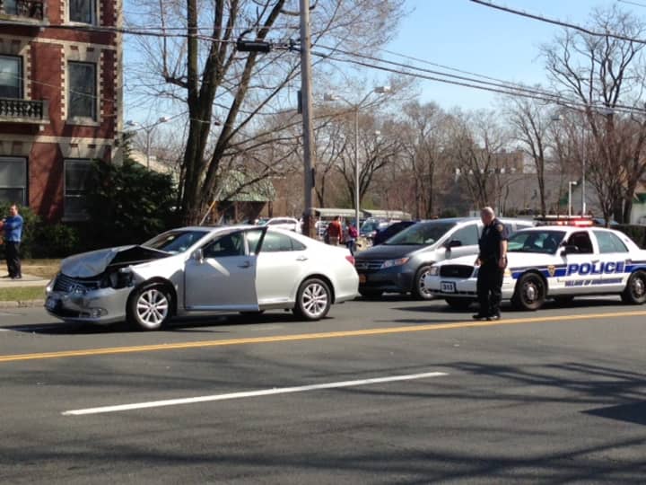 An accident caused traffic delays on Mamaroneck Avenue Monday.