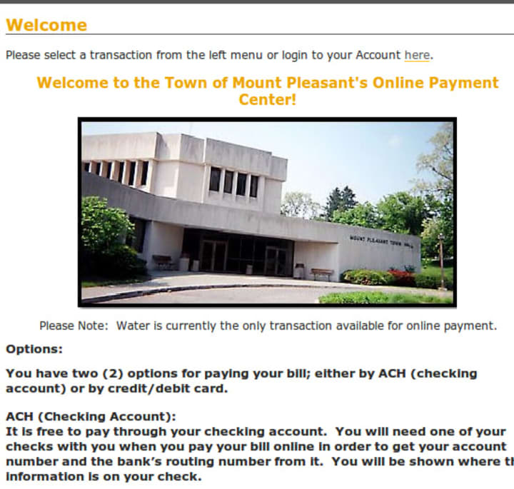 Mount Pleasant residents can pay their water bill through the town&#x27;s website.