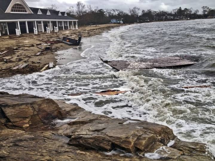 Weed Beach in Darien sustained damage during last fall&#x27;s Hurricane Sandy, which cost hundreds of thousands of dollars to clean up and repair.