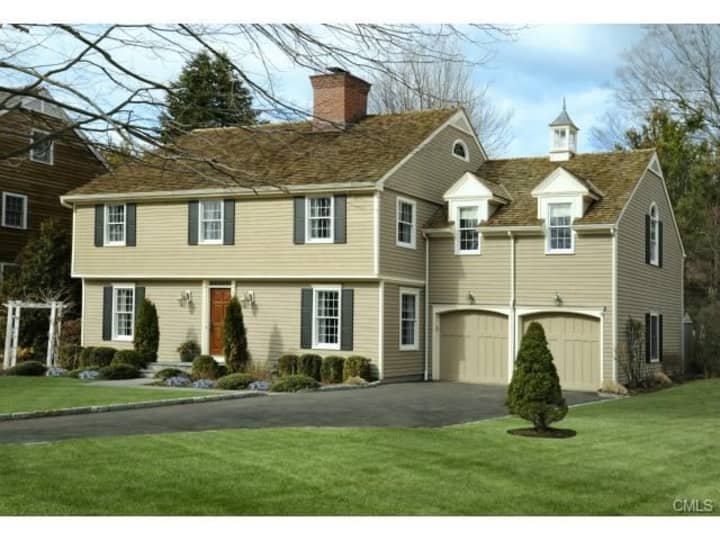 The home at 22 Half Moon Way in Stamford will be open from 1 to 4 p.m. on Sunday. 