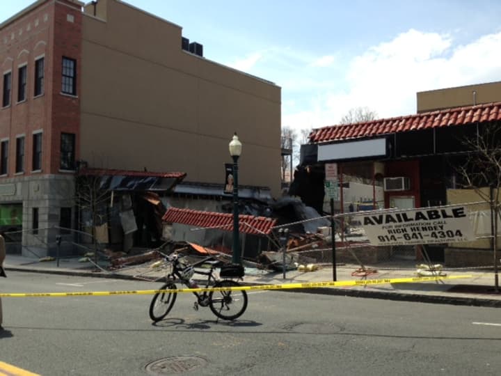 A Mamaroneck Avenue storefront collapsed Tuesday afternoon.