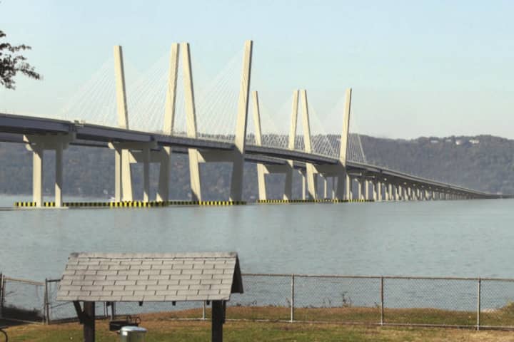 State officials plan to install construction monitoring devices and begin pre-construction property surveys for the new Tappan Zee Bridge this week in Tarrytown.